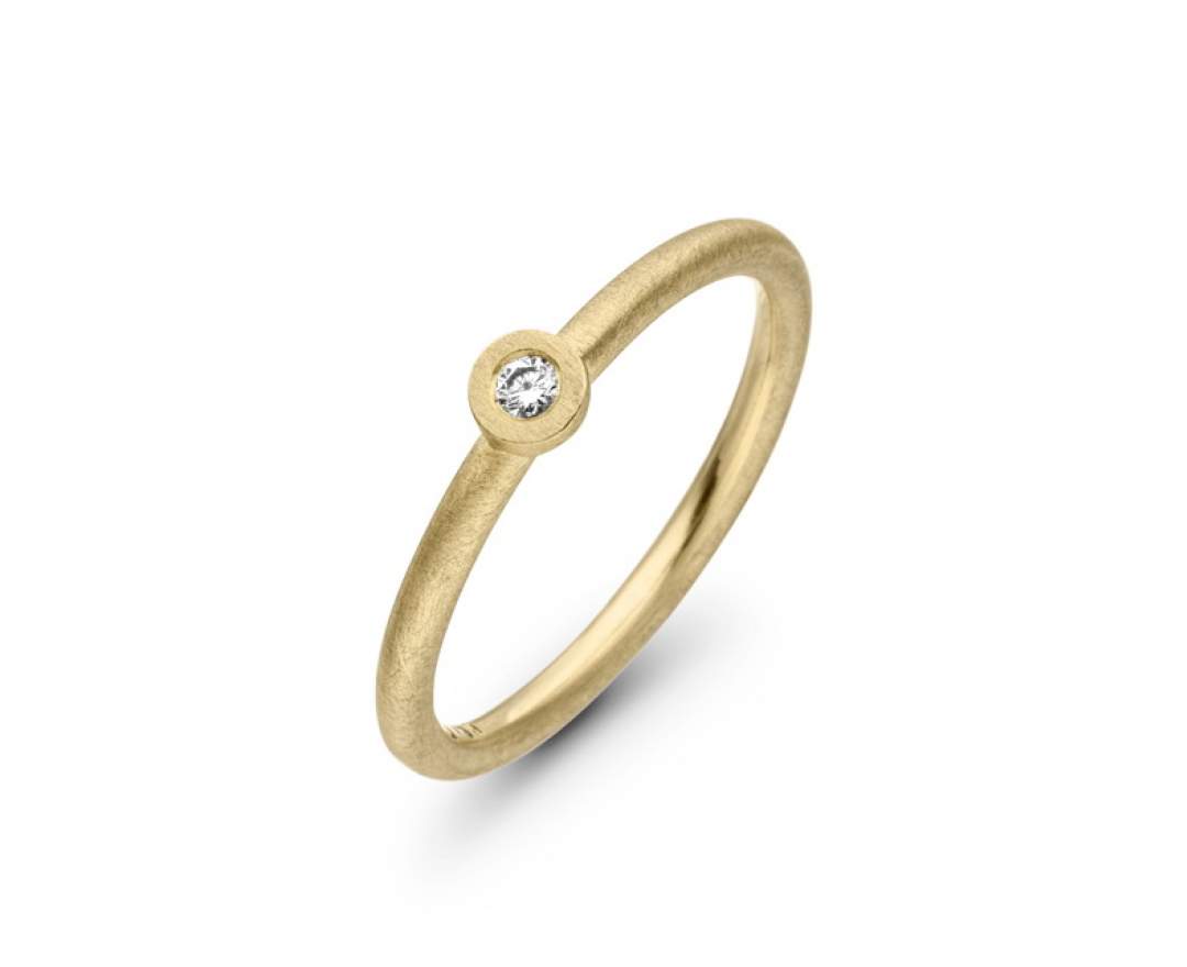 Ring mit Brillant und 18 Karat Gold