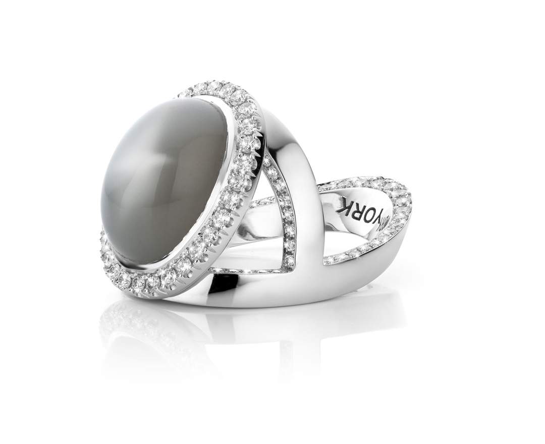 YORK Jewellery Y-Ring Princess Moonstone & Diamond
