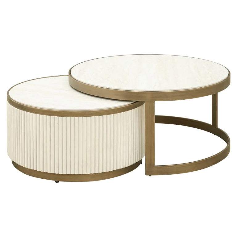 Richmond Interiors Couchtisch Tivoli Set von 2 (White)