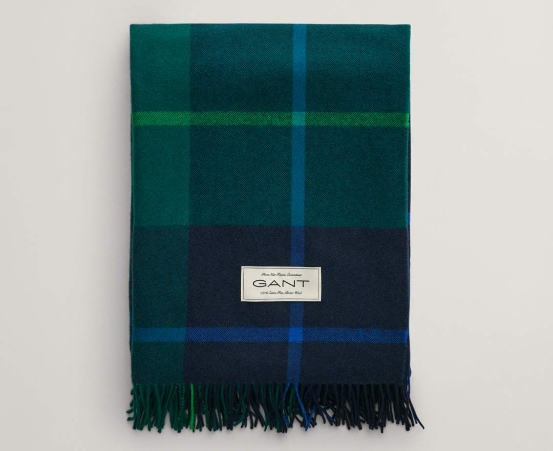 GANT HOME Plaid / Decke aus extrafeiner Merinowolle