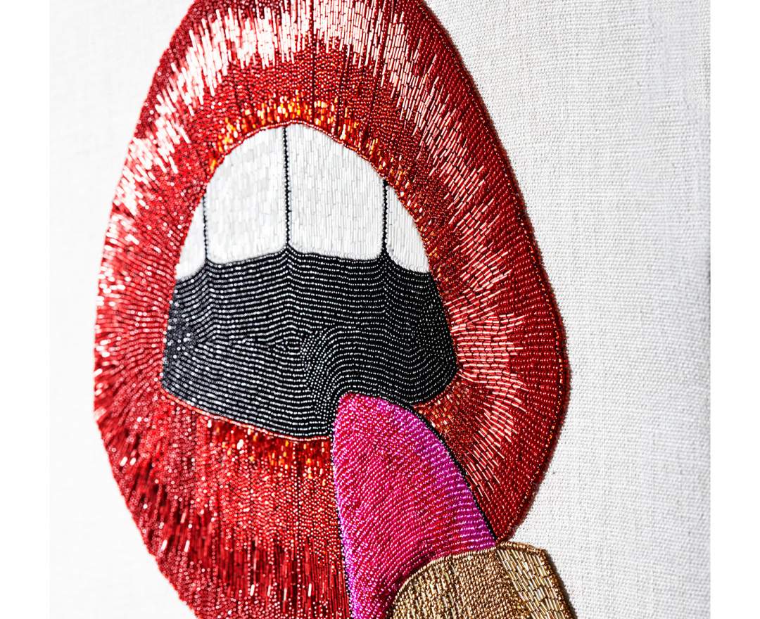 Jonathan Adler - Wandbild Lipstick Beaded Wall Art | 61x61 cm