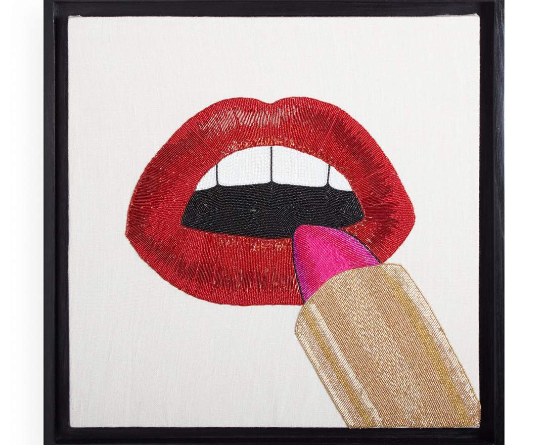 Jonathan Adler Wandbild Lipstick Beaded Wall Art | 61x61 cm