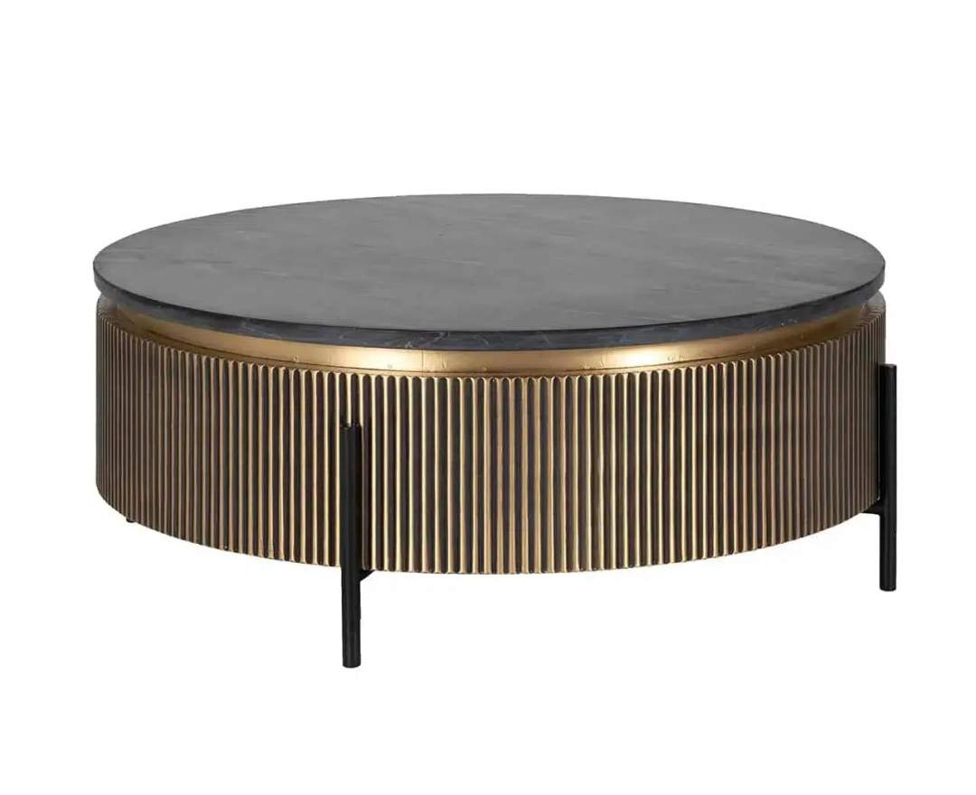 Richmond Interiors Richmond Interiors Couchtisch Ironville Rund Coffee Table 90Ø (Gold)