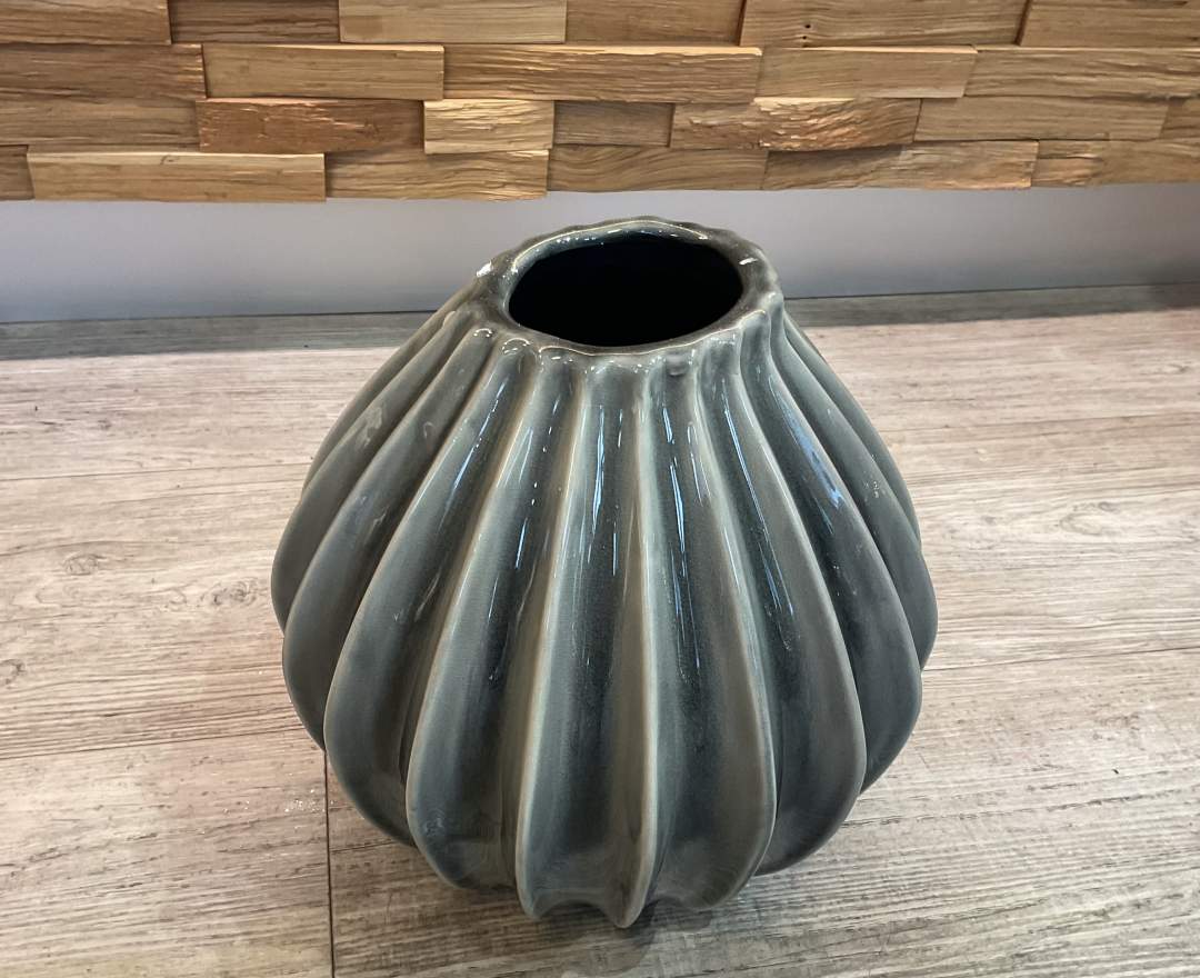 Vase The World Keramikvase grau klein